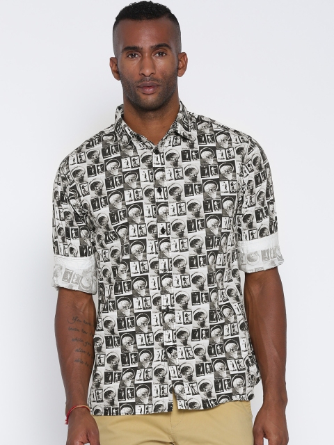 

Jack & Jones Black & White Printed Casual Shirt