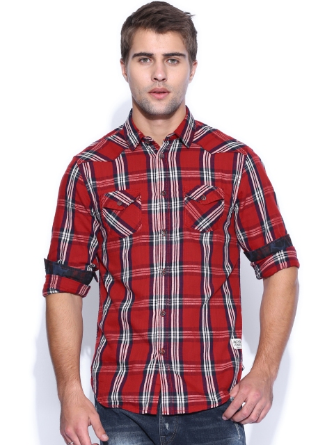 

Jack & Jones Red & Navy Checked Casual Shirt