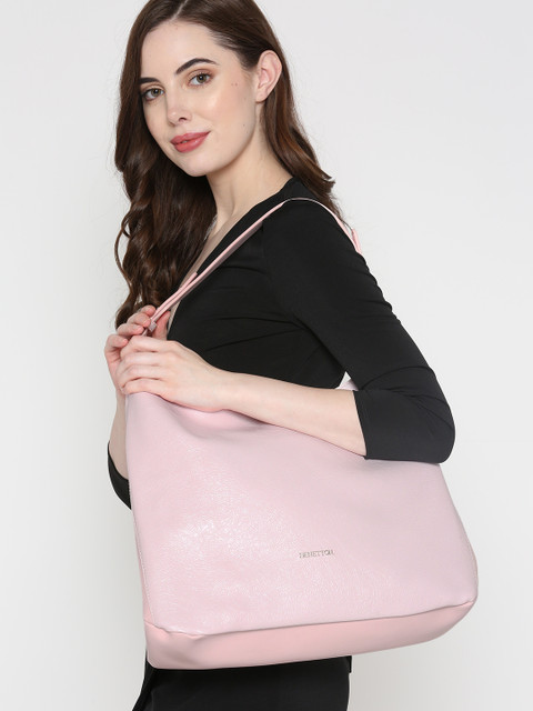 

United Colors of Benetton Pink Solid Hobo Bag