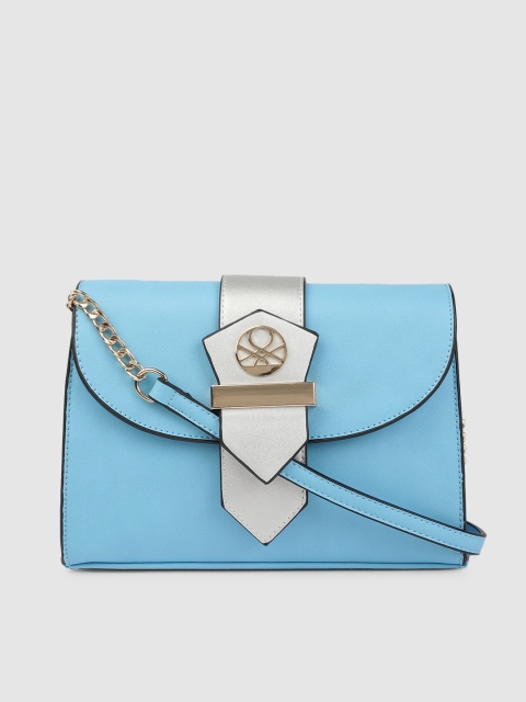 

United Colors of Benetton Blue Solid Sling Bag