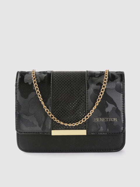 

United Colors of Benetton Black Camouflage Pattern Sling Bag