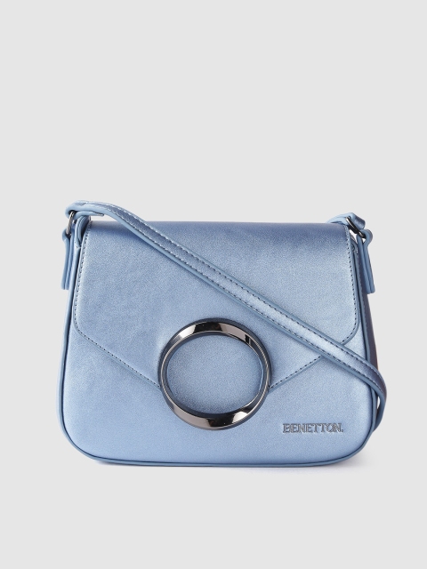 

United Colors of Benetton Blue Solid Sling Bag