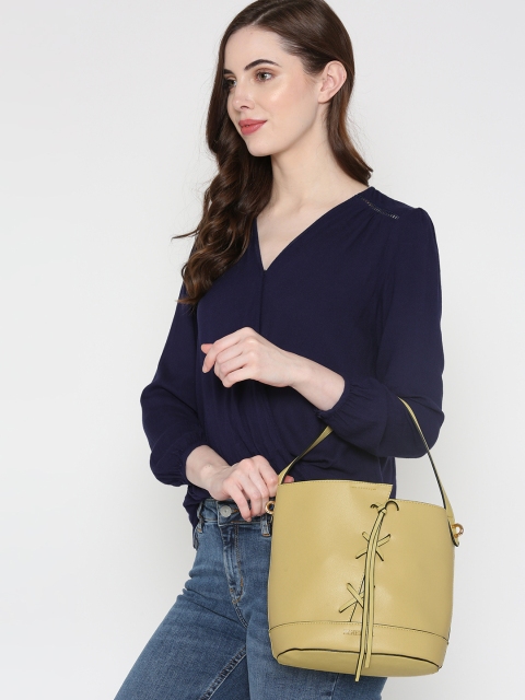 

United Colors of Benetton Lime Green Solid Shoulder Bag