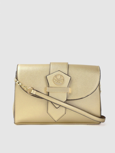 

United Colors of Benetton Gold-Toned Solid Sling Bag
