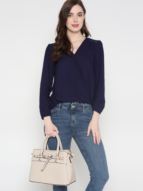 

United Colors of Benetton Cream-Coloured Solid Handheld Bag