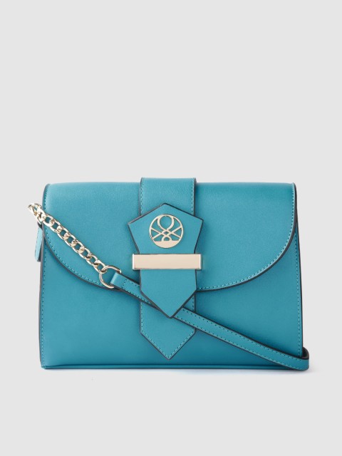 

United Colors of Benetton Blue Solid Sling Bag