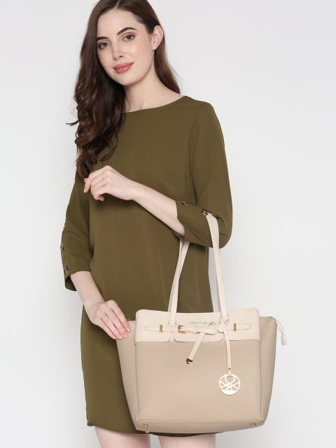 

United Colors of Benetton Beige Solid Shoulder Bag