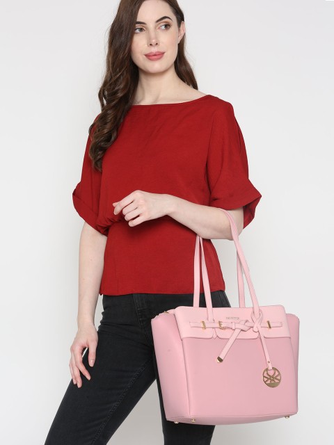 

United Colors of Benetton Pink Solid Shoulder Bag