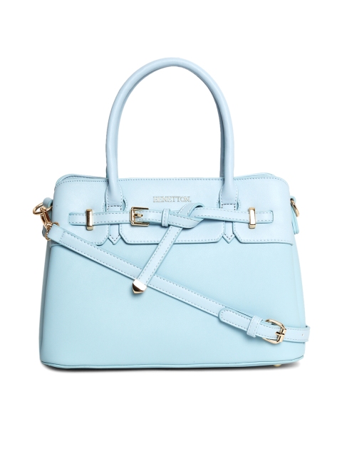 

United Colors of Benetton Blue Solid Handheld Bag with Detachable Sling Strap
