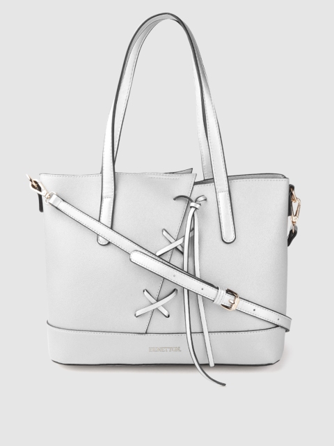 

United Colors of Benetton Silver-Toned Solid Shoulder Bag