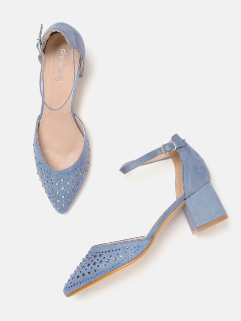 

DressBerry Women Blue Embellished Pumps