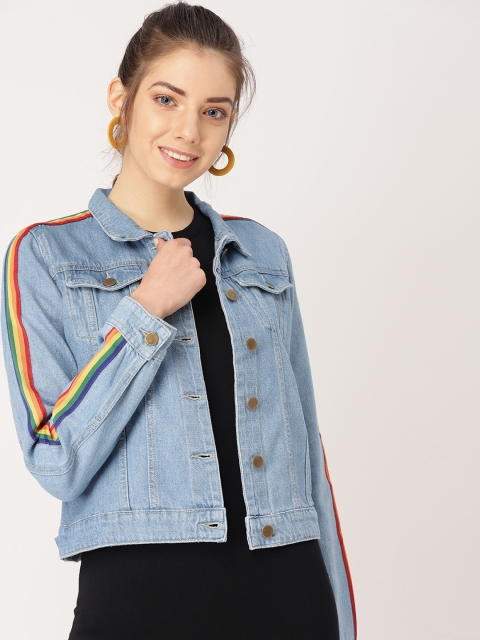

DressBerry Women Blue Solid Denim Jacket