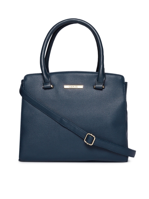 

CERIZ Navy Blue Solid Handheld Bag