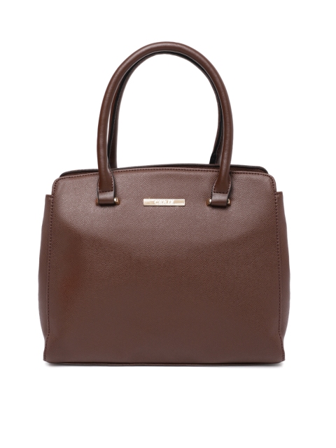 

CERIZ Brown Textured Handheld Bag
