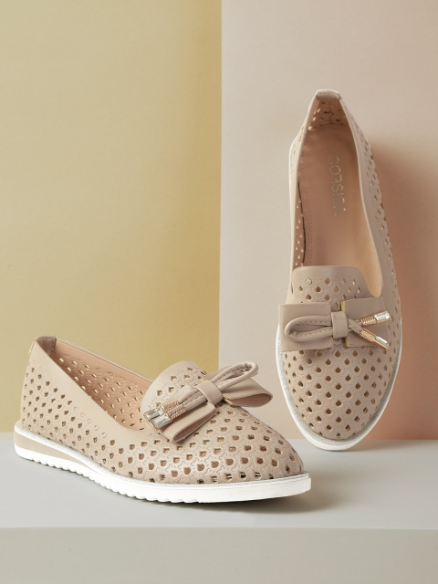 

CORSICA Women Beige Laser Cut Slip-Ons