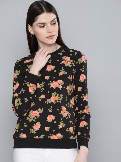 

Chemistry Women Black & Pink Printed Sweatshirt