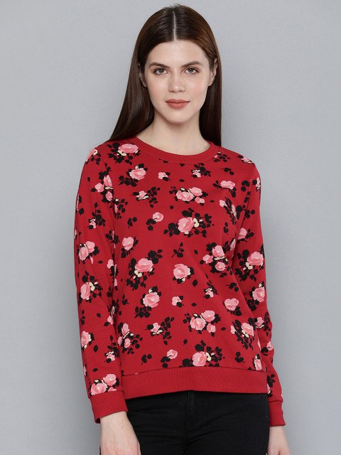 

Chemistry Women Red & Pink Printed Sweatshirt