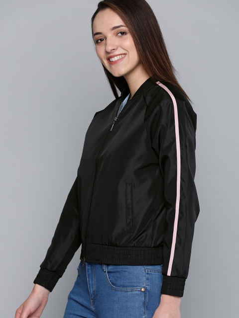 

Mast & Harbour Women Black Solid Jacket