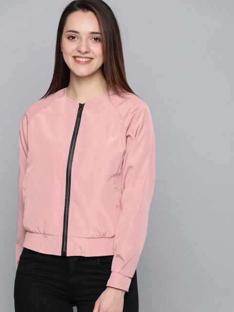 

Mast & Harbour Women Pink Solid Sporty Jacket