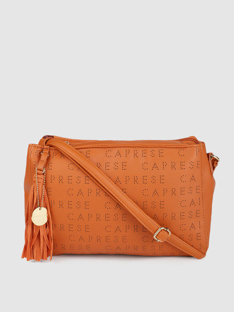 

Caprese Orange Solid Sling Bag