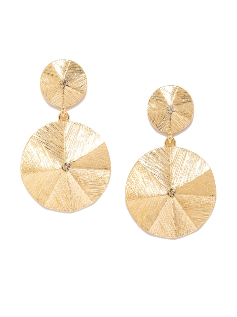 

DressBerry Gold-Toned Circular Drop Earrings