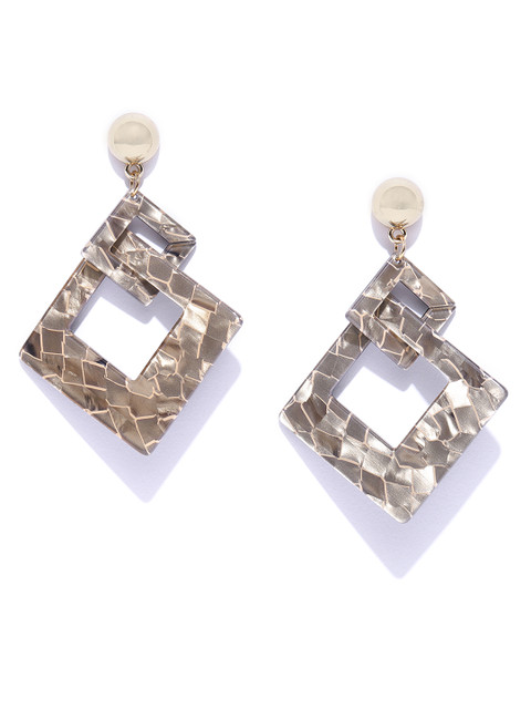 

DressBerry Brown Printed Geometric Drop Earrings