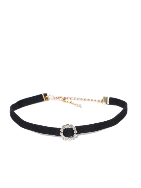 

DressBerry Women Black Stone-Studded Minimal Choker Necklace
