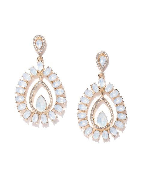 

DressBerry Blue Stone-Studded Teardrop Shaped Drop Earrings