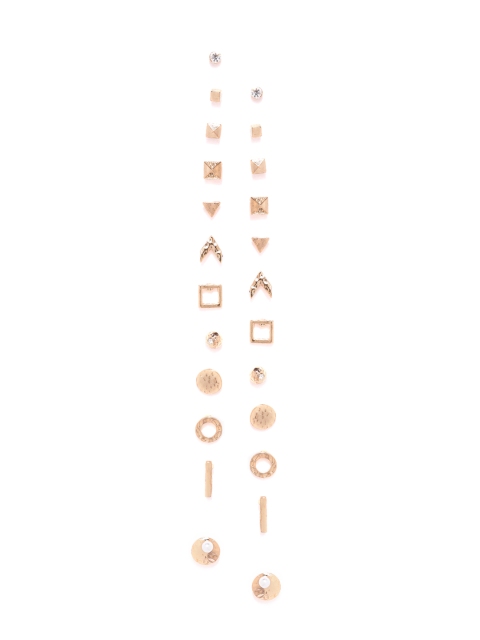 

DressBerry Women Set of 12 Gold-Plated Contemporary Studs