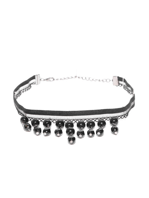 

DressBerry Black Beaded Choker Necklace