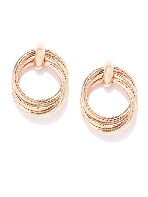 

DressBerry Gold-Plated Circular Drop Earrings