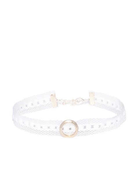 

DressBerry White & Gold-Toned Lace Choker Necklace