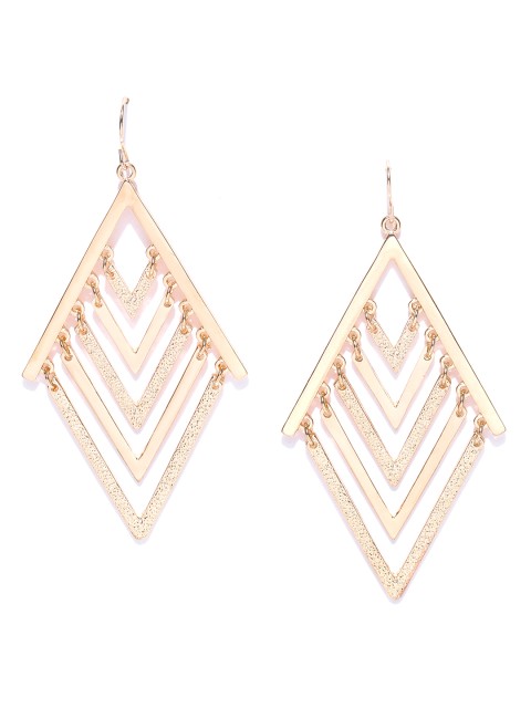 

DressBerry Gold-Plated Geometric Drop Earrings
