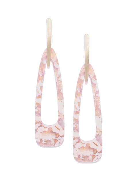 

DressBerry Beige Printed Contemporary Drop Earrings