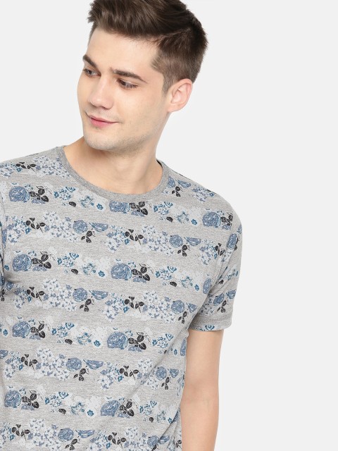 

Mast & Harbour Men Grey Printed Round Neck T-shirt