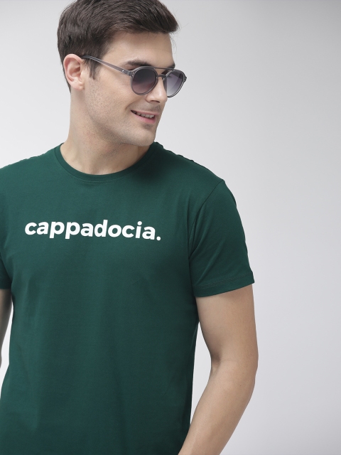 

Mast & Harbour Men Green Printed Round Neck T-shirt