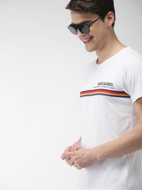 

Mast & Harbour Men White Solid Round Neck T-shirt