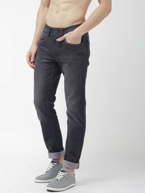 

Flying Machine Men Dark Grey Michael Slim Tapered Fit Mid-Rise Clean Stretchable Jeans