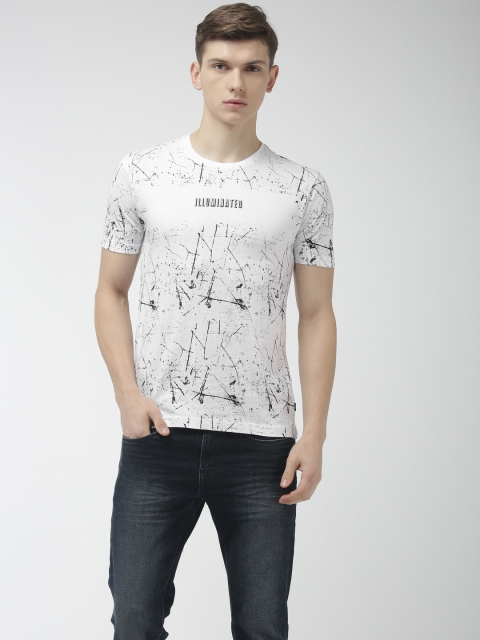 

Flying Machine Men White Printed Round Neck T-shirt