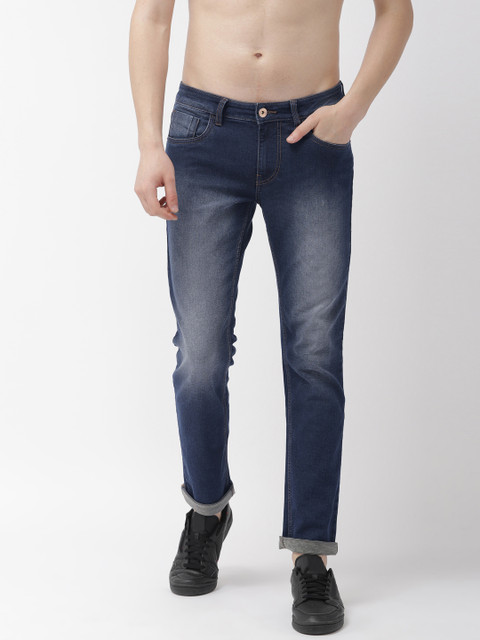 

Flying Machine Men Blue Michael Slim Tapered Fit Mid-Rise Clean Look Stretchable Jeans