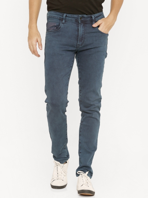 

Rex Straut Jeans Men Navy Blue Slim Fit Mid-Rise Clean Look Stretchable Jeans