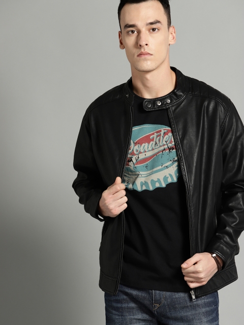 

Roadster Men Black Solid Tailored Jacket