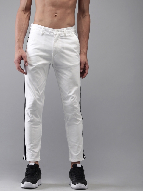 

Moda Rapido Men White Slim Fit Solid Ankle-Length Chinos