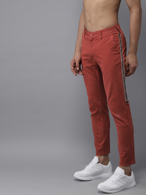 

Moda Rapido Men Rust Red Regular Fit Solid Chinos