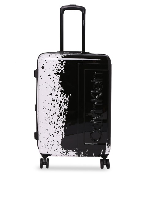 

Calvin Klein Unisex Black & White Printed Cabin Trolley Bag