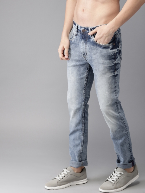 

HERE&NOW Men Blue Slim Fit Mid-Rise Clean Look Stretchable Jeans