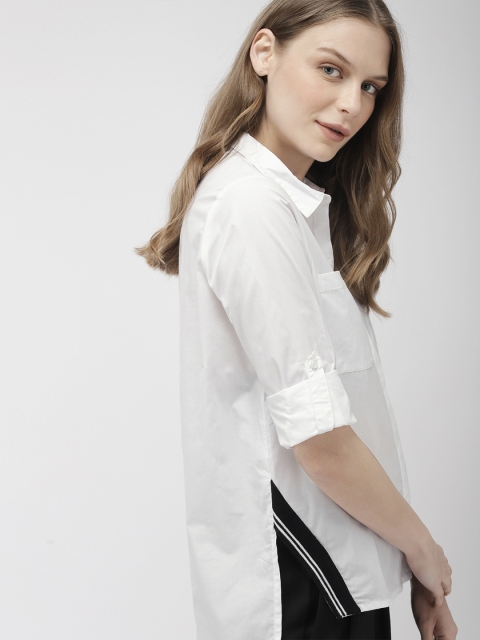 

Mast & Harbour Women White Regular Fit Solid Casual Shirt