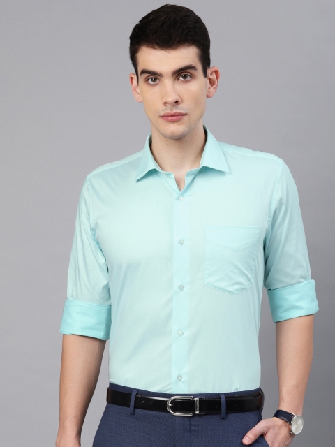 

Van Heusen Men Sea Green Slim Fit Solid Formal Shirt