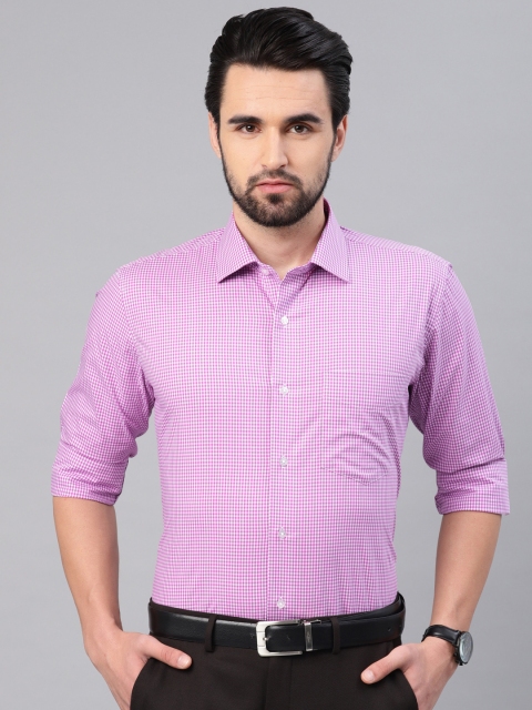 

Van Heusen Men Purple & White Slim Fit Checked Formal Shirt