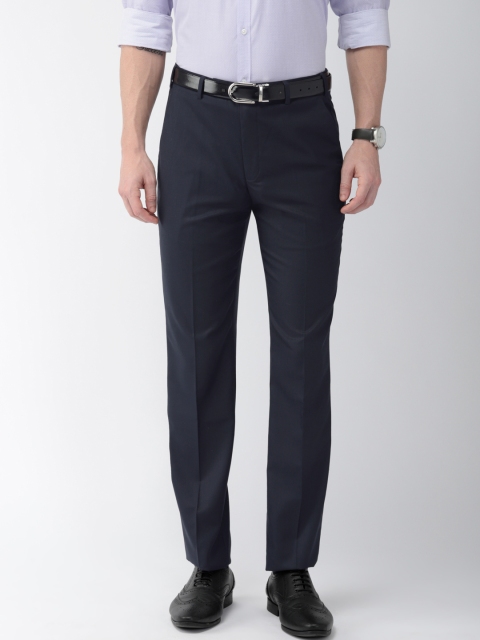 

Park Avenue Men Navy Blue Smart Slim Fit Solid Formal Trousers